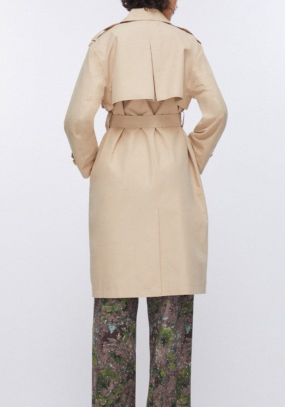 Beige Cotton Gabardine Trench Coat