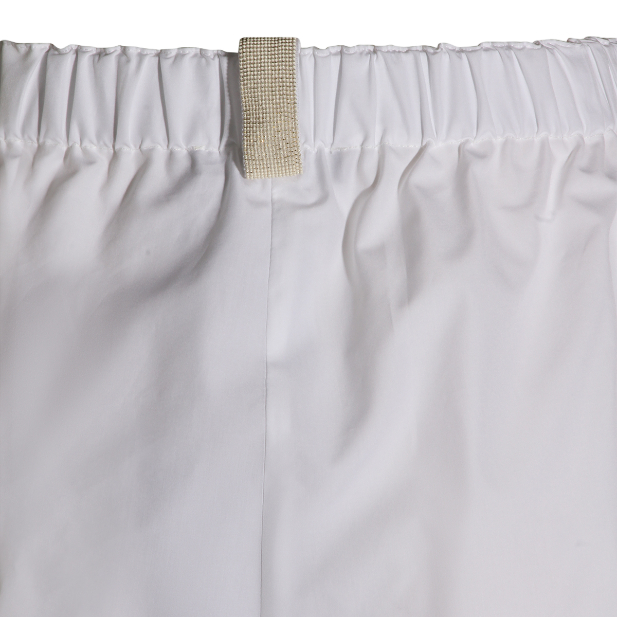 Relaxed White Trousers with Elastic Waistband