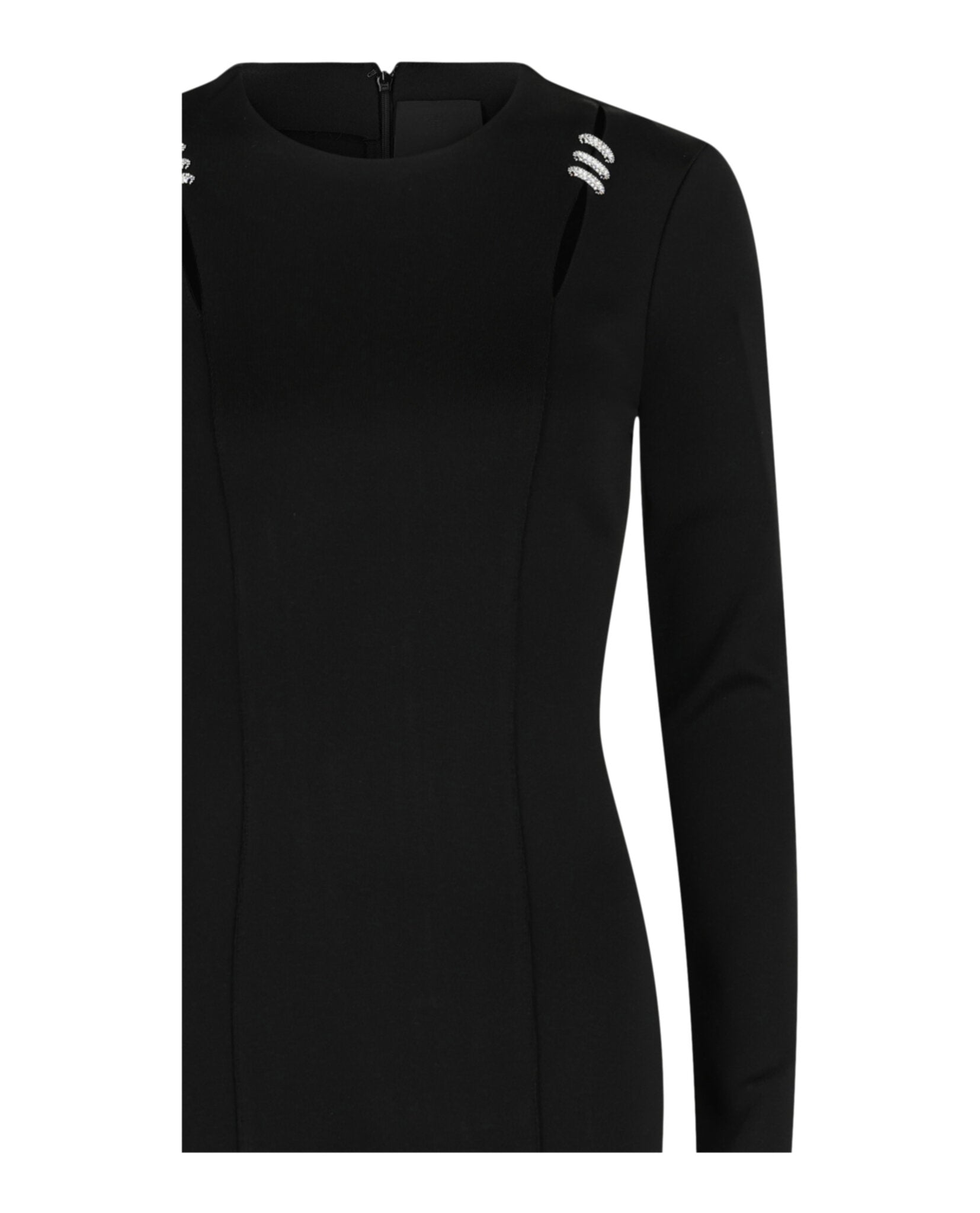 Crystal-Detailed Midi Dress