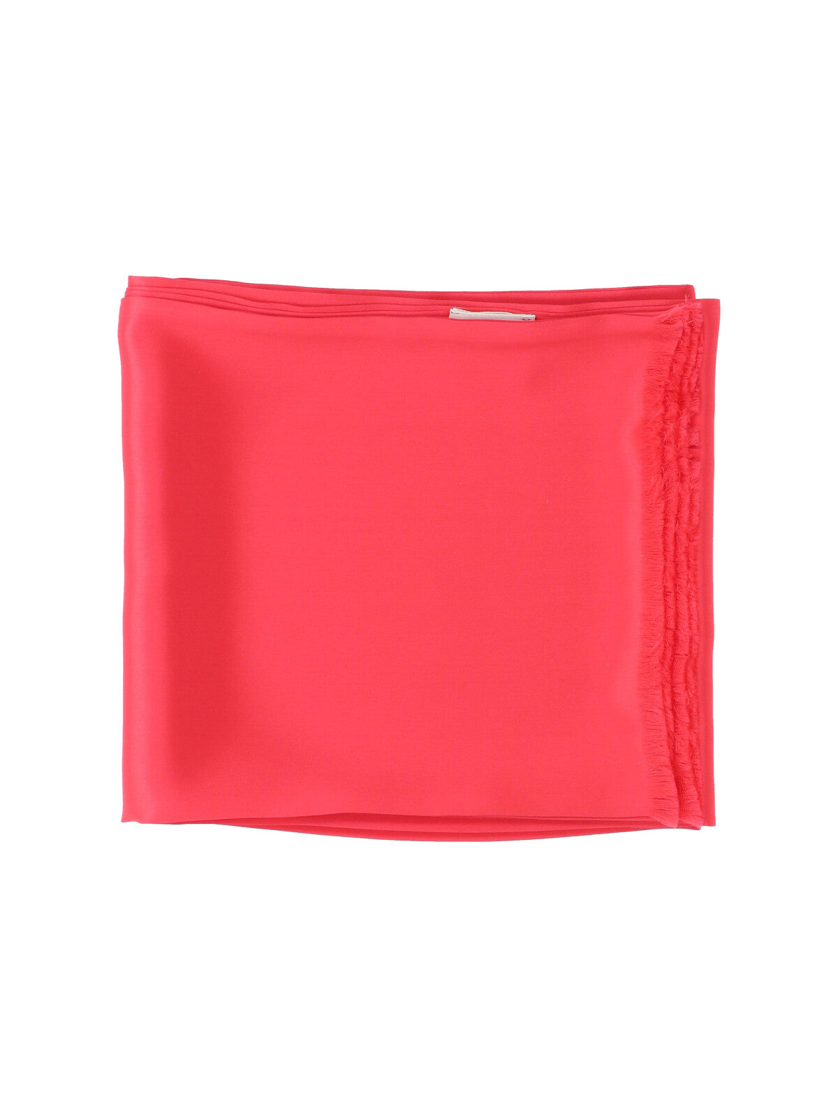 Rectangular Silk Scarf With Fringed Edges