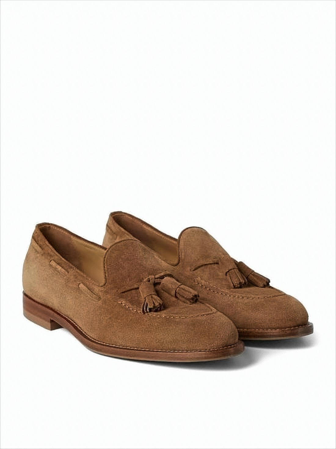 Suede Loafers with Rounded Toe