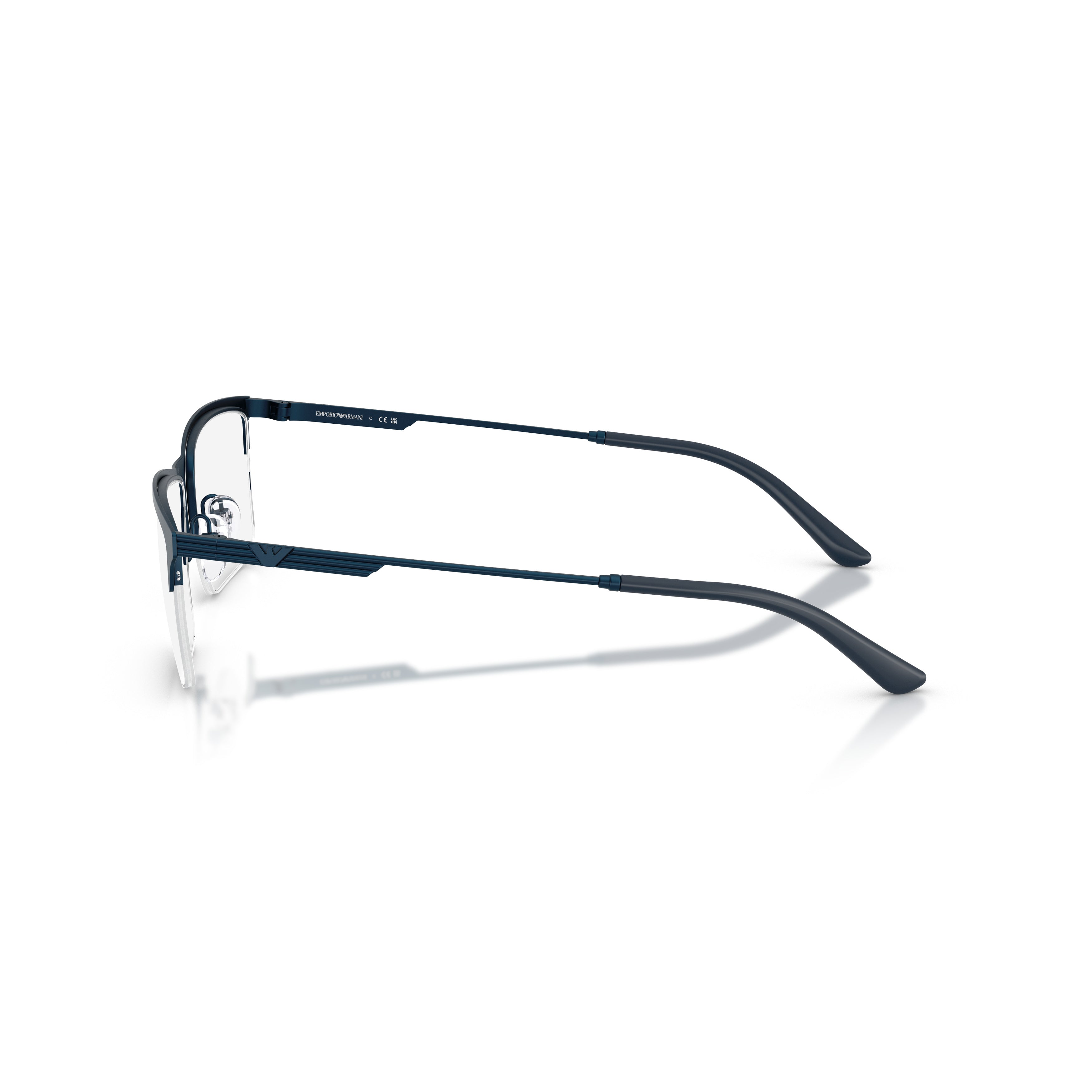 0ea1177 Square Semi-Rimless Eyeglasses with Sleek Blue Accents