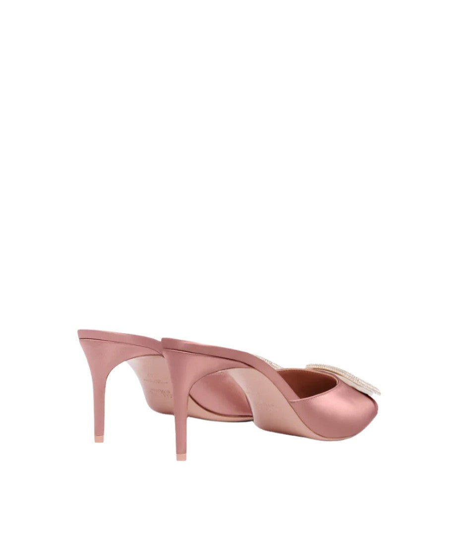 Mona 70 Satin Blush Mules