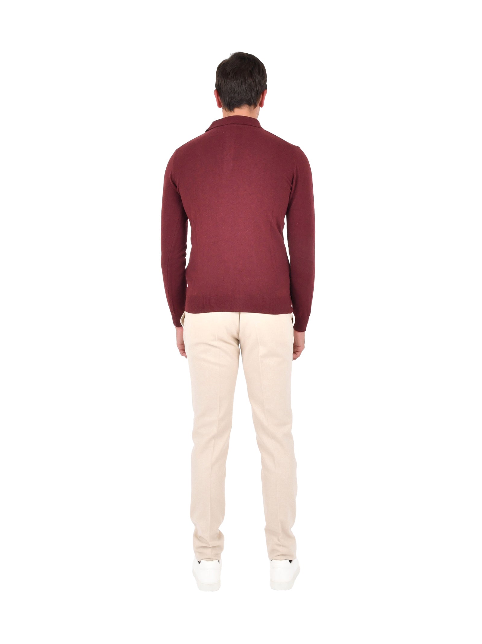 Bordeaux Long-Sleeved Cashmere Blend Sweater