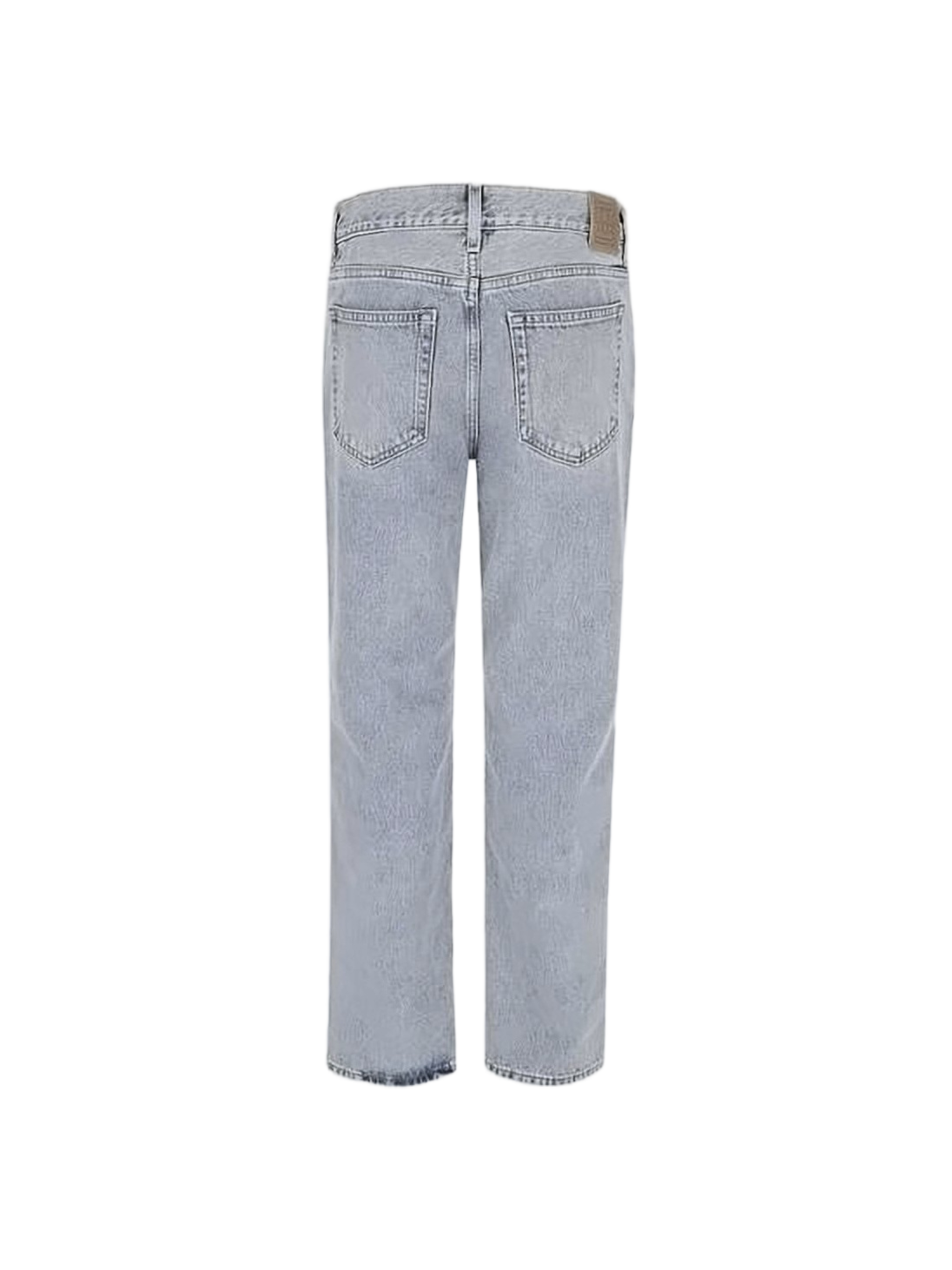 Cropped Straight-Leg Denim Pants
