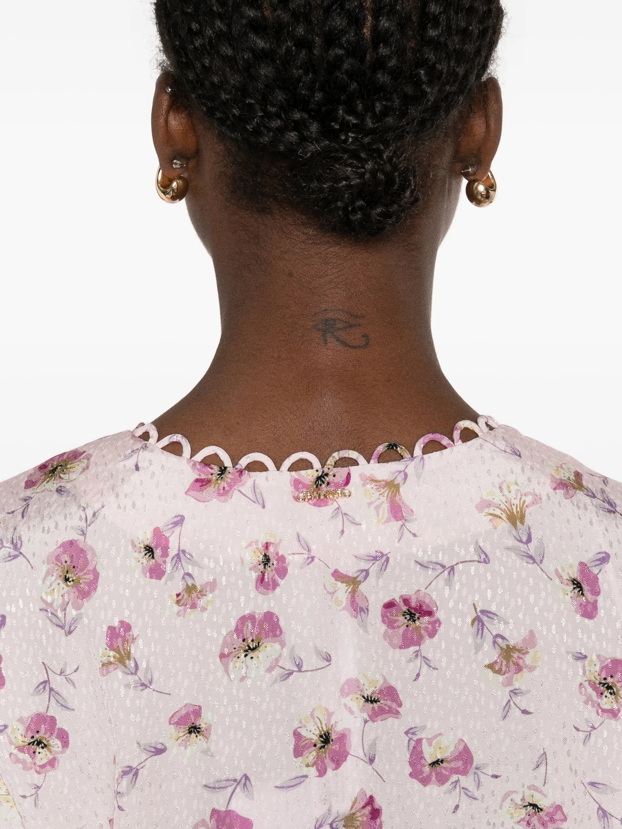 Blusa Stampa Fiore Lightweight Viscose Top