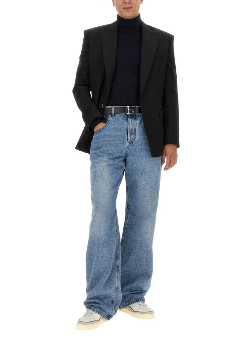 Ribbed High Neck Turtleneck Sweater