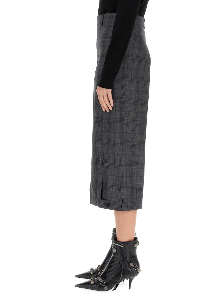 Deconstructed Wide-Leg Shorts in Wool