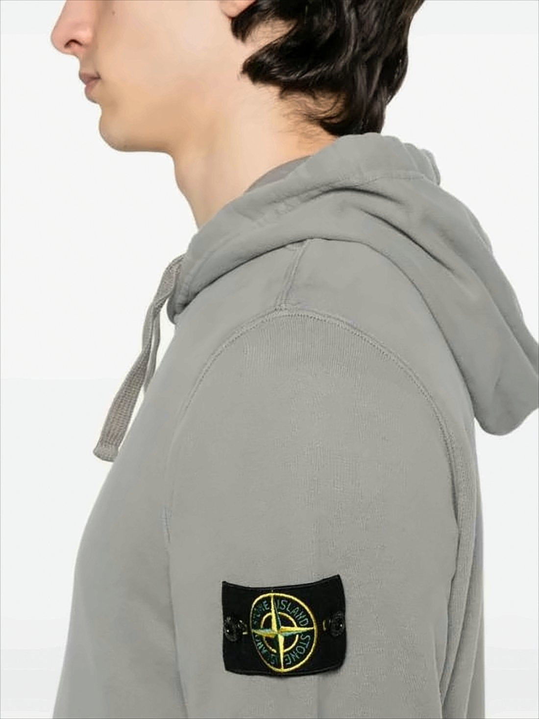 Relaxed Fit Grey Hooded Sweatshirt With Drawstring