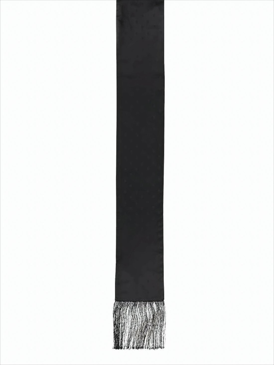 Fringed Silk Scarf with Textured Finish