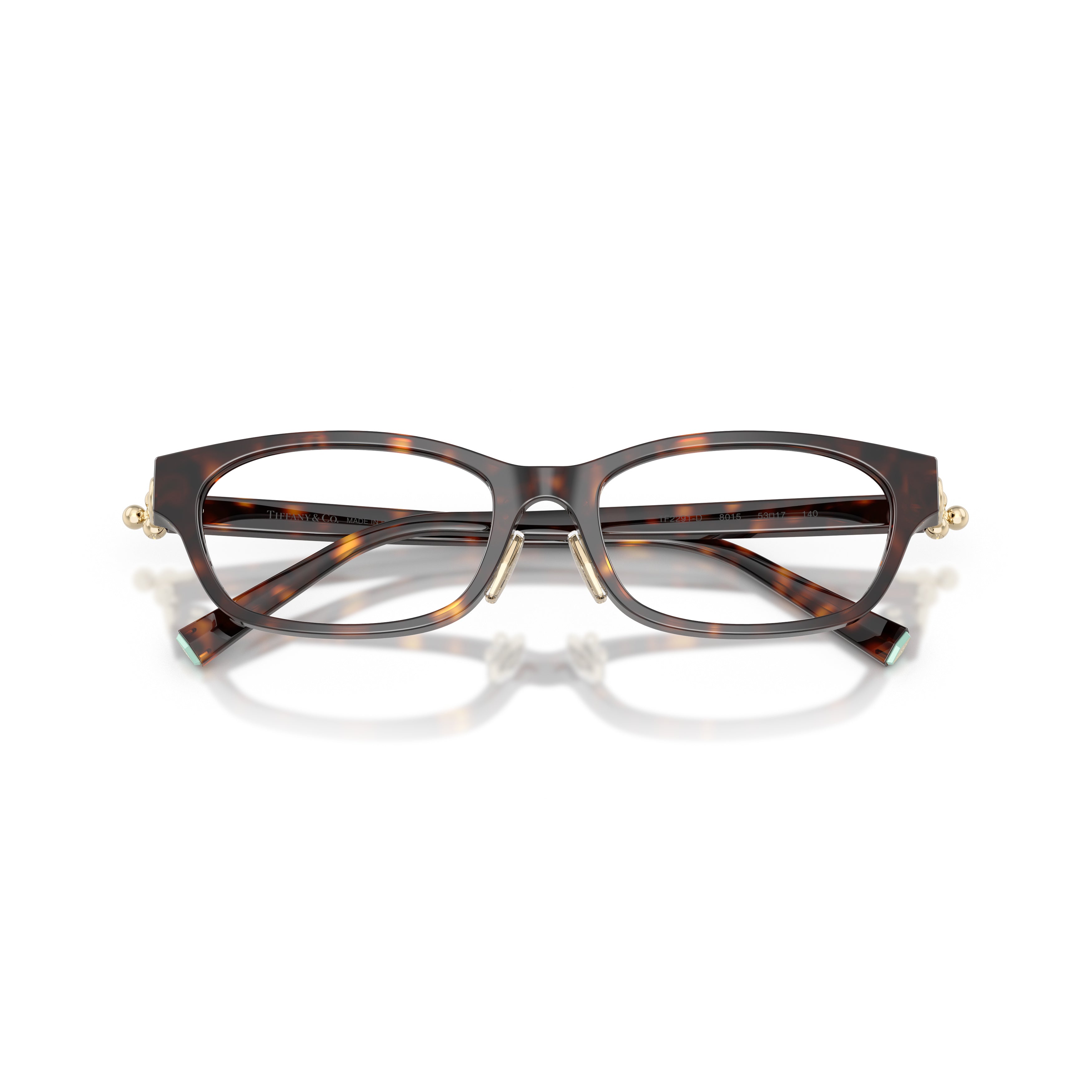 Black Acetate Rectangular Eyeglasses With Gold Accents