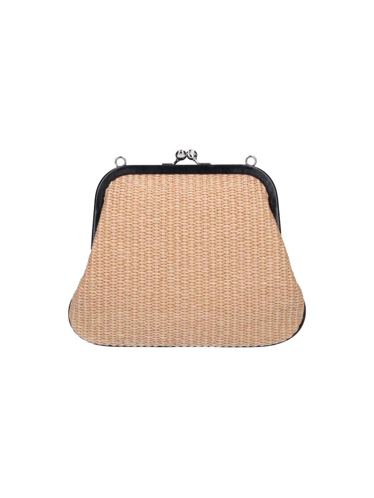 Beige Orb Embossed Raffia Shoulder Bag