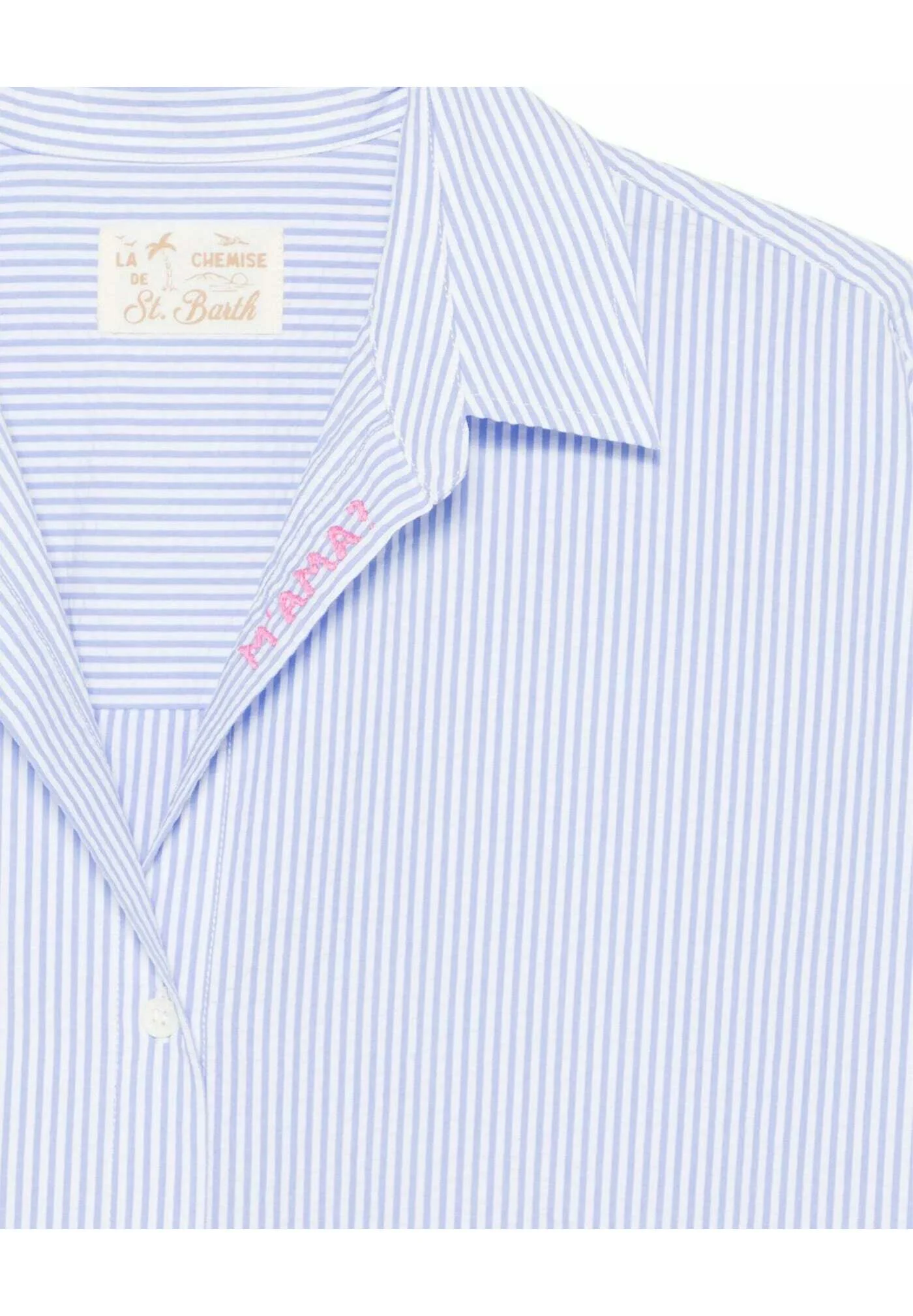 Light Blue and White Striped Button-Up Shirt