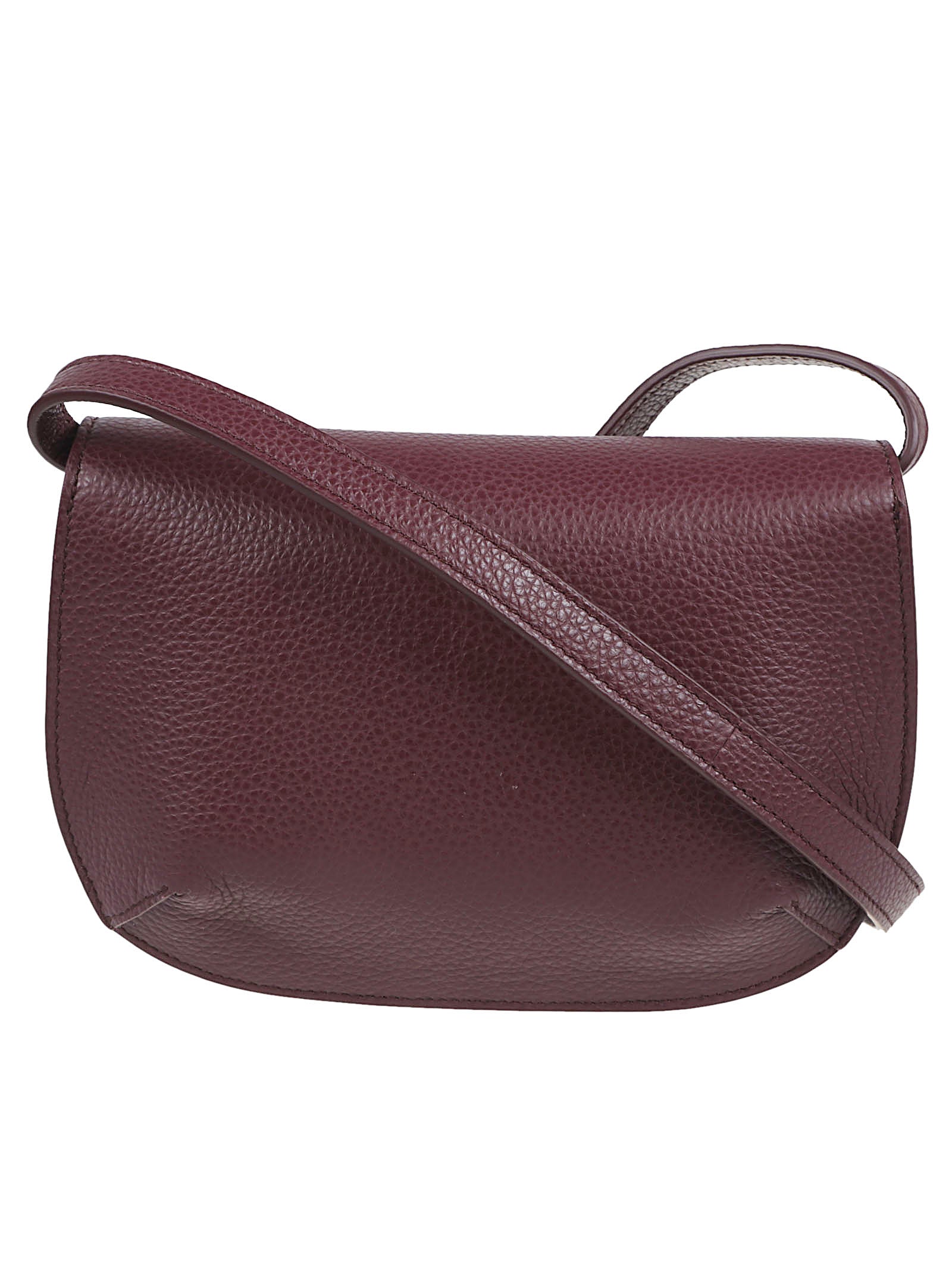 Mini Pebbled Leather Flap Bag with Gancini Hardware