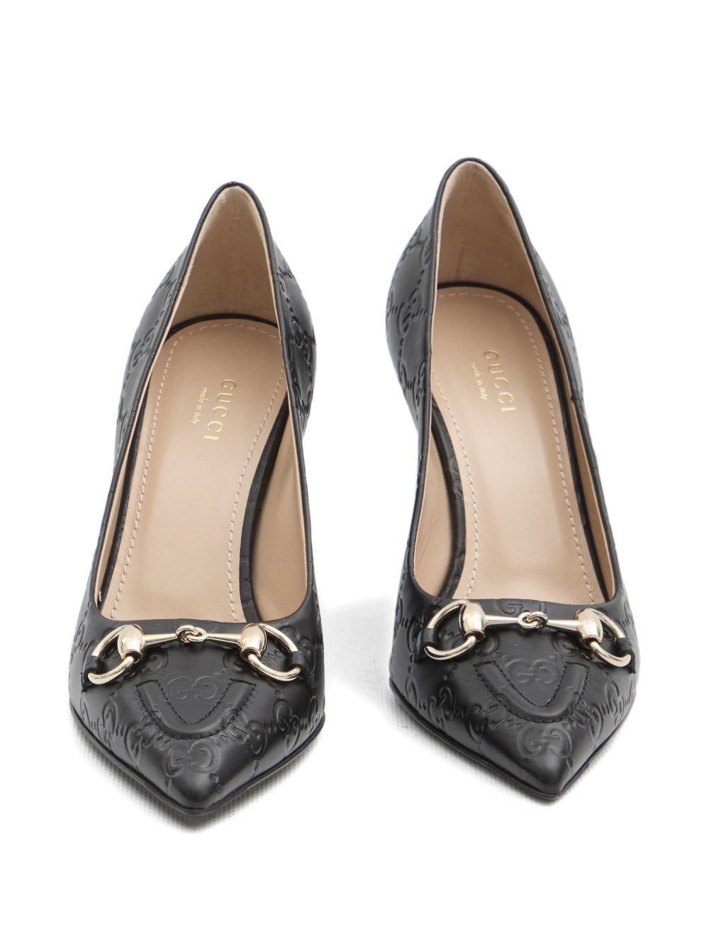 Pointed-Toe Pumps With Embossed Leather