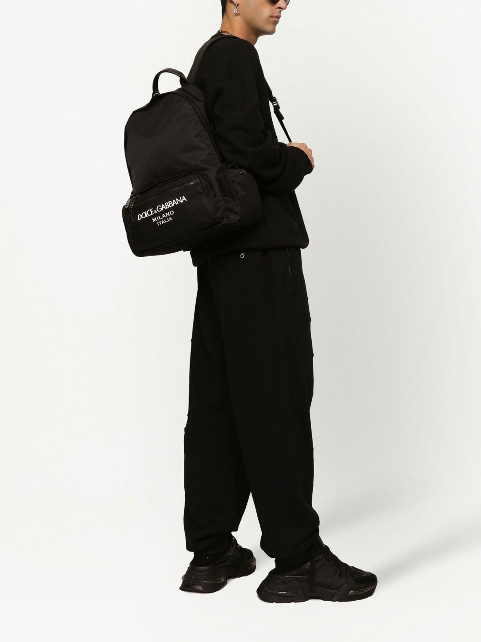 Sicilia DNA Nylon Logo Black Backpack