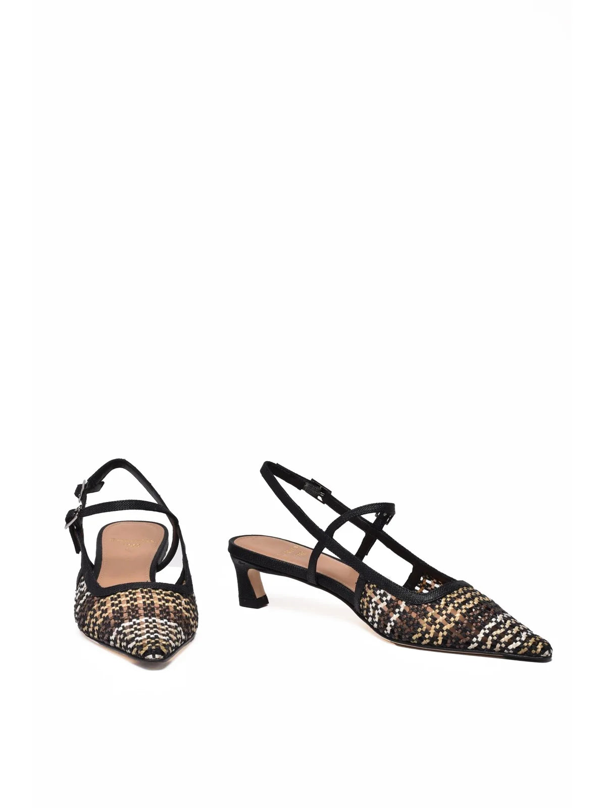 Black Other Fibers Rafia Pump