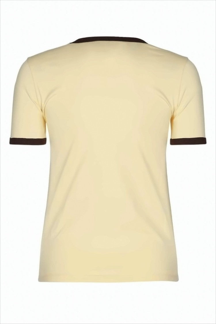 Fitted Short-Sleeved T-Shirt with Contrasting Trim
