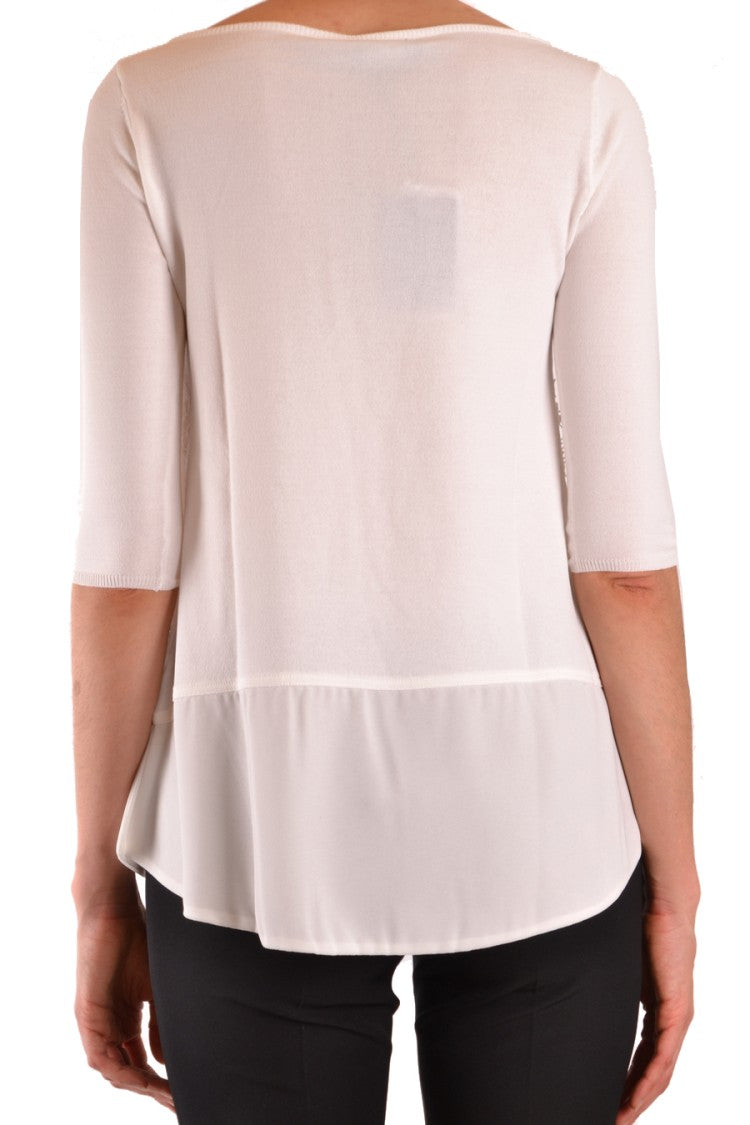 Multicolor Sweater With Lace Appliqué