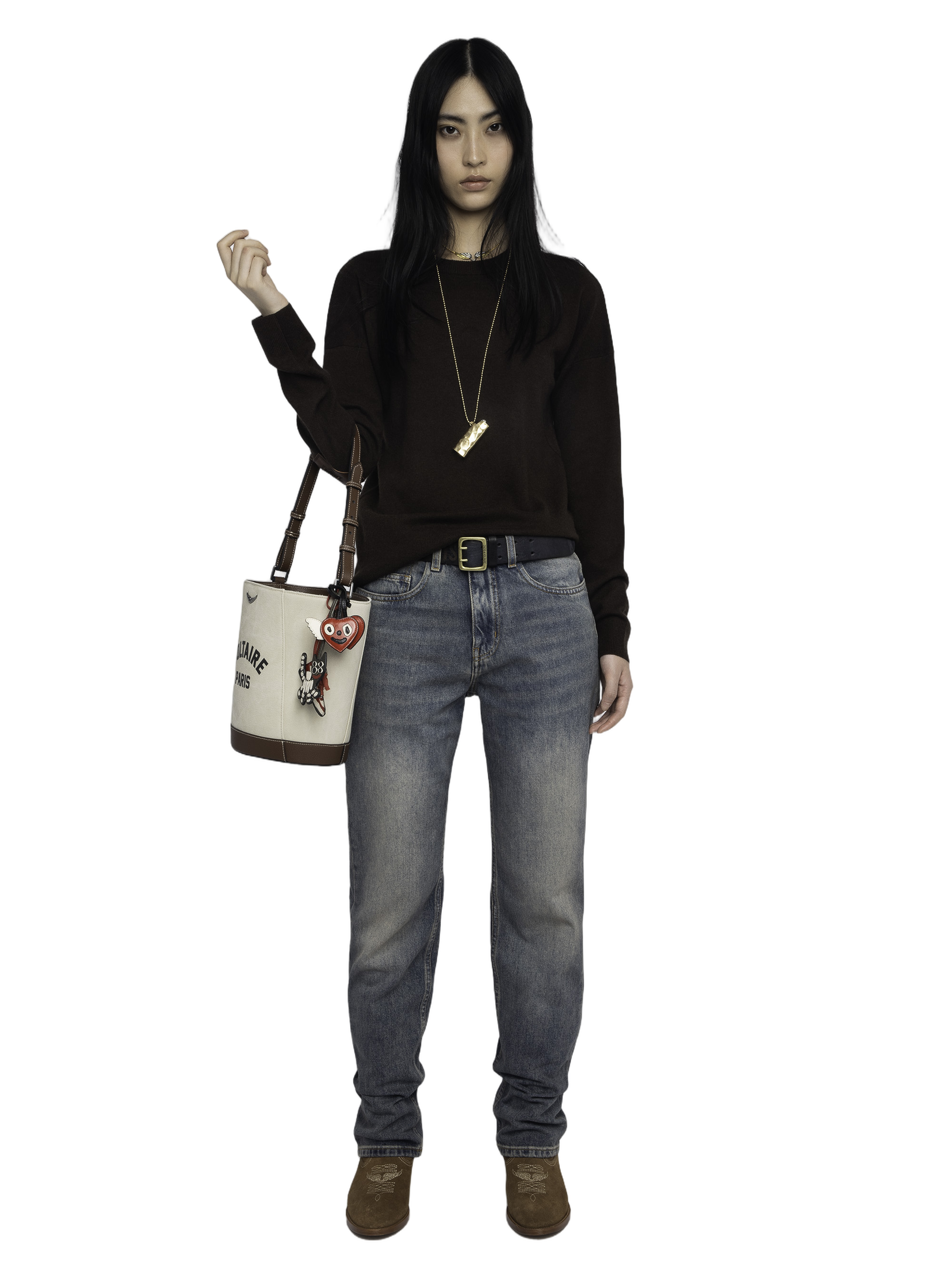 Cici Lc Patch Heart Sweater