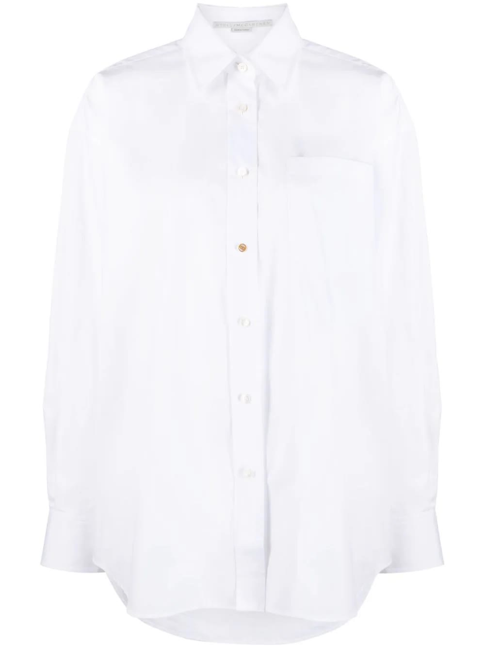 White Iconic Oversized Cotton Plain Shirt