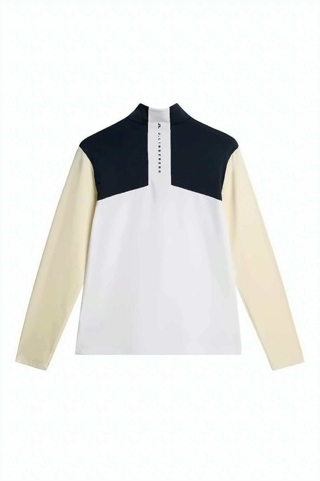 Color-Block Long-Sleeve Top With High Collar