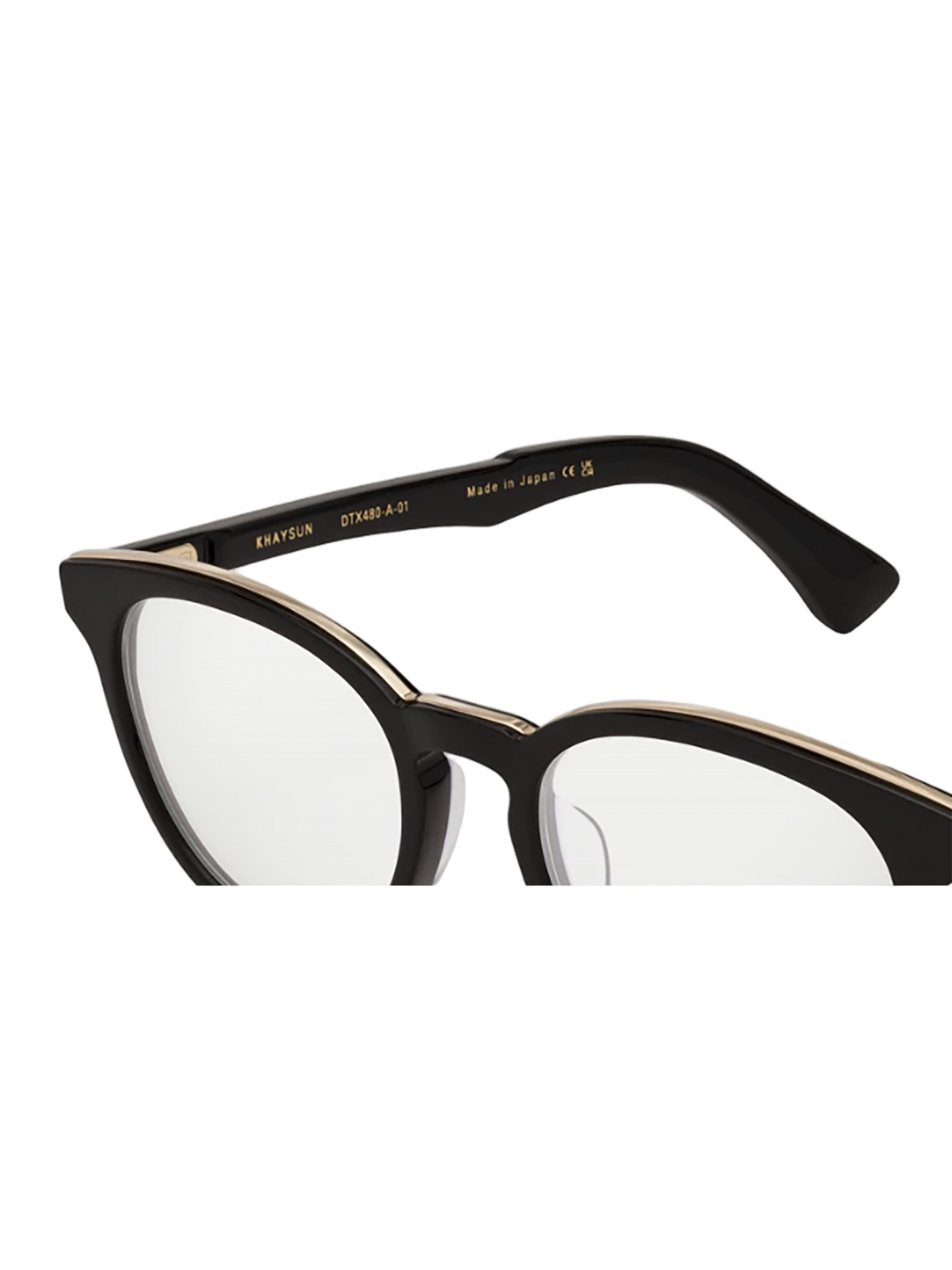 Black Acetate Eyewear with Gold Accent