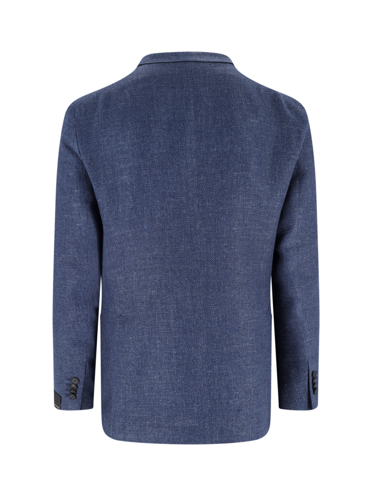 Blue Tailored Textured Notch Lapel Jacket