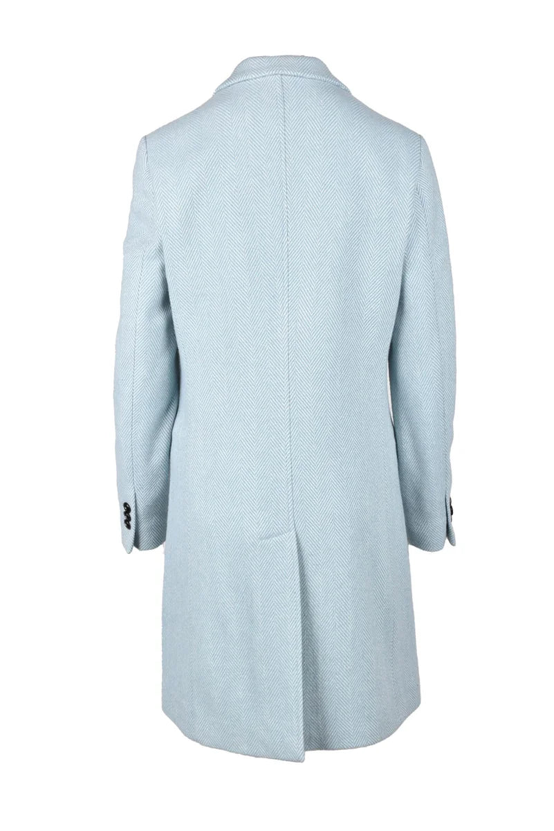 Wool Blend Coat - Light Blue