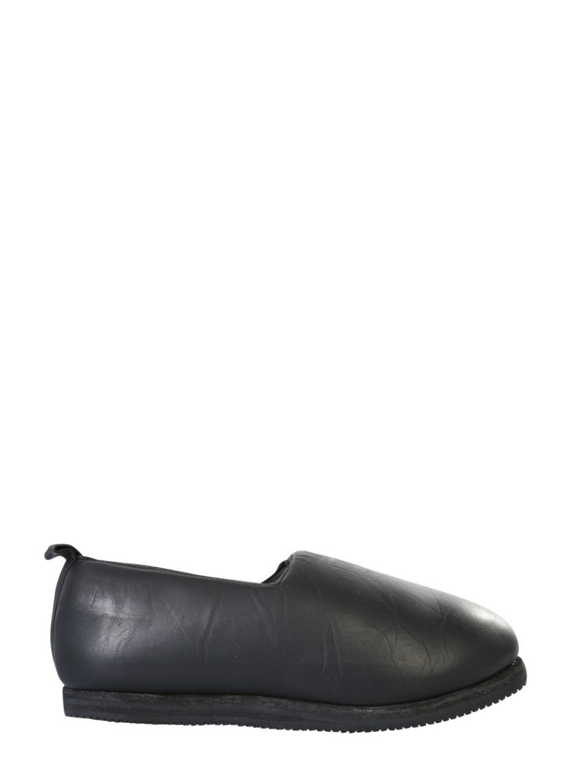 Black Leather Slipper Sneakers
