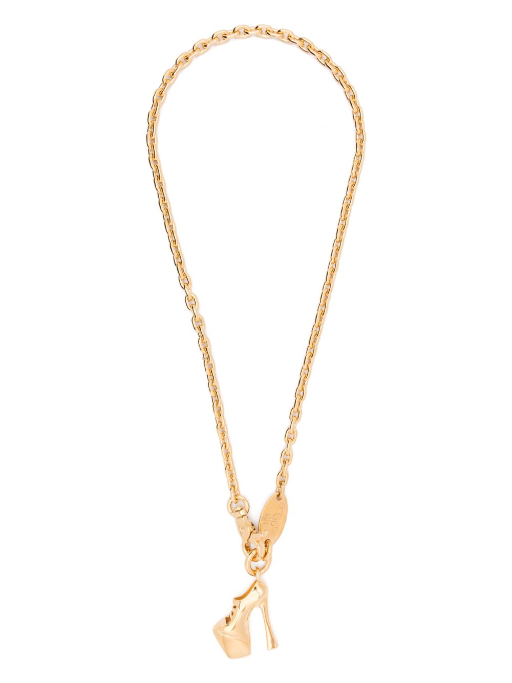 Gold-Tone Necklace with High-Heeled Shoe Pendant