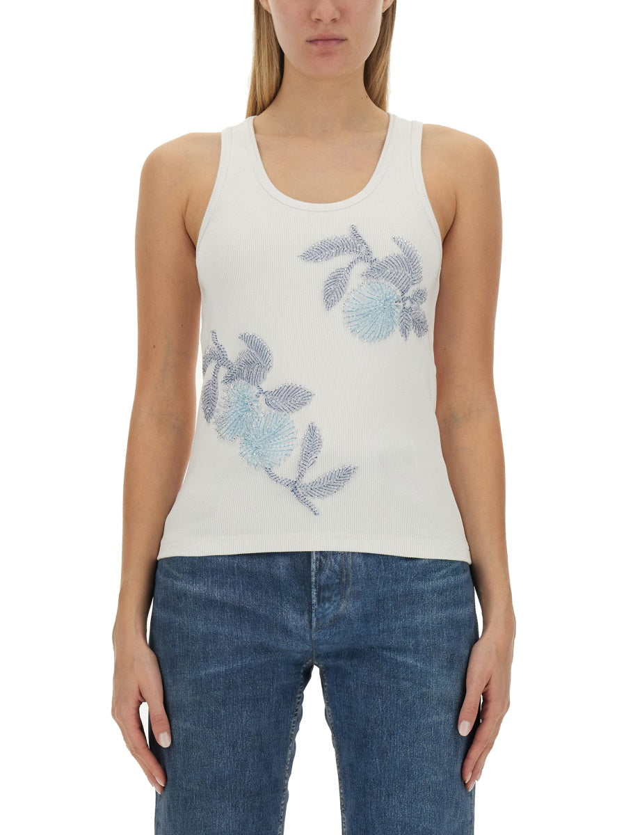 Intricate Embroidered Slim Fit Cotton Top