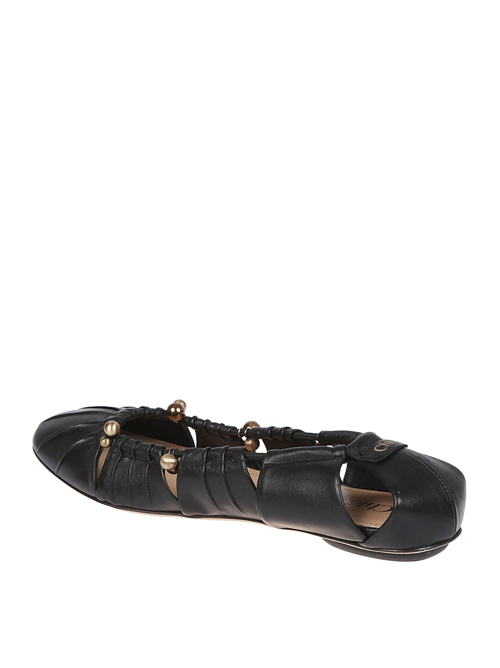 Pleated Black Ballerina Flats