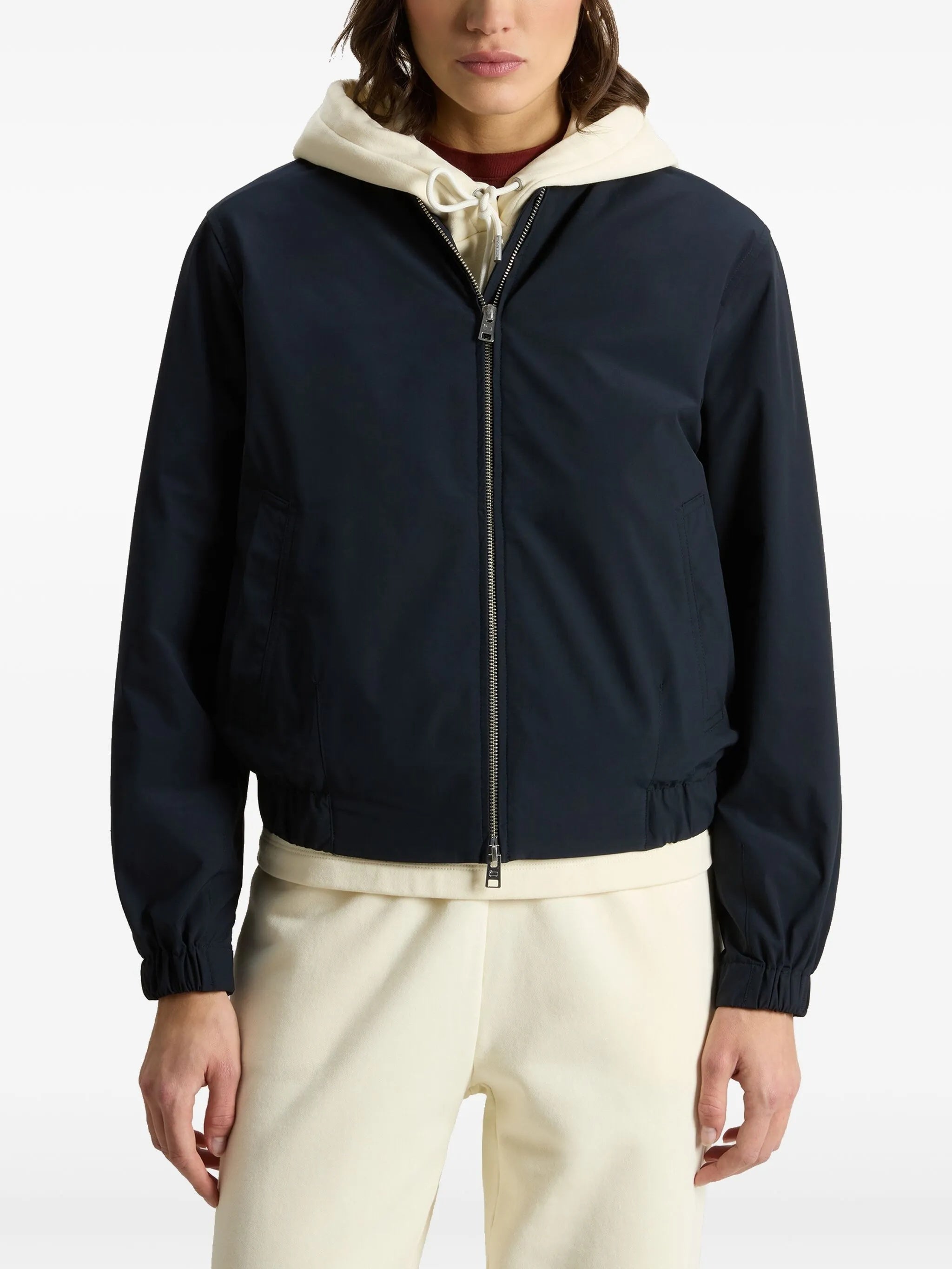 Black Summer Bomber Lightweight Polyester Jacket