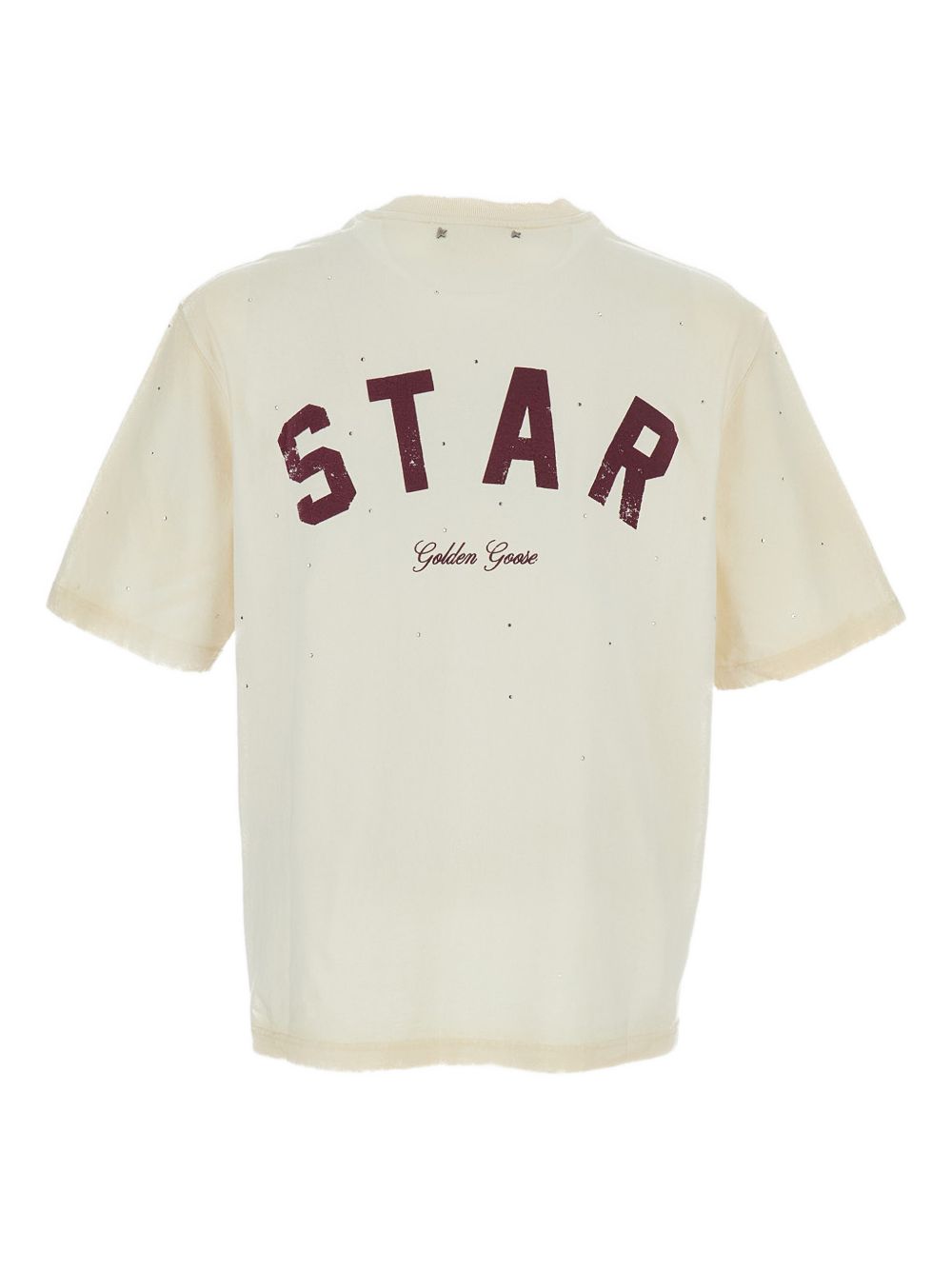 Distressed Beige Relaxed Fit T-Shirt