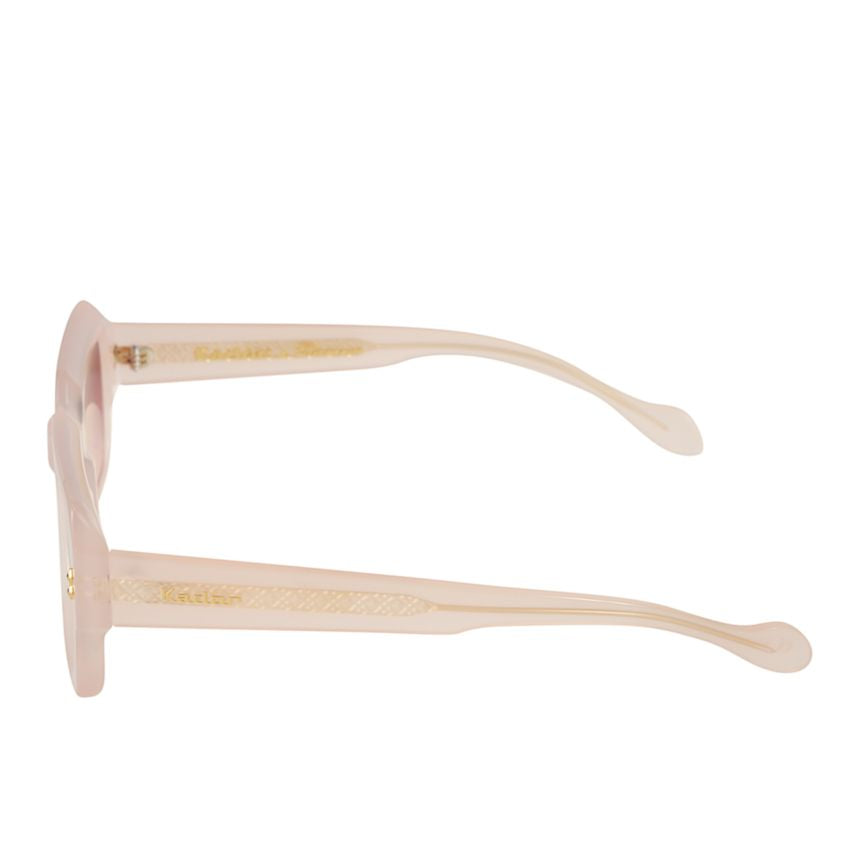 Evy Glamour Translucent Blush Pink Rectangular Sunglasses