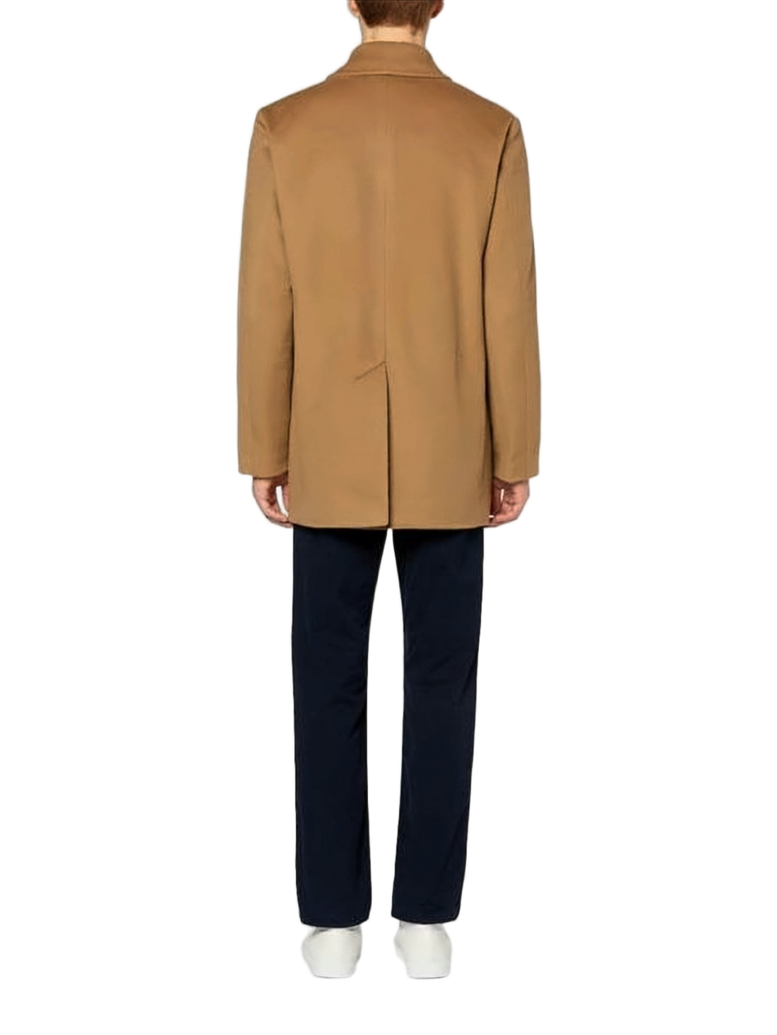 Double-Breasted Cape Coat with Wide Collar