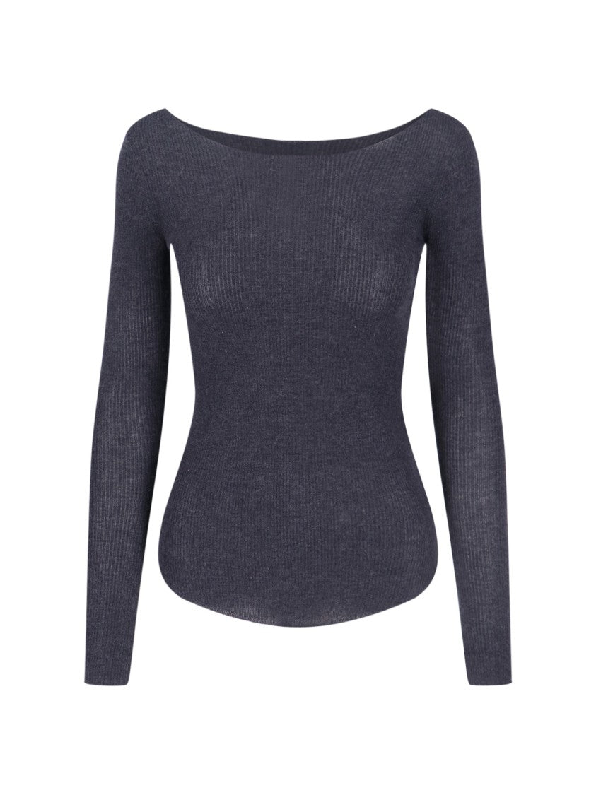 Cashmere-Silk Knit Top – Black