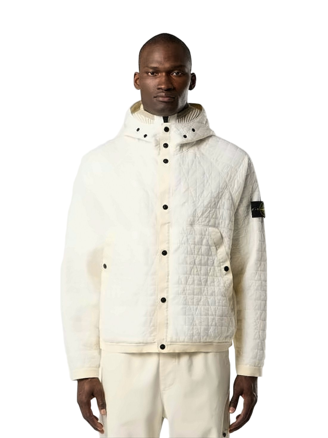 Textured White Quilted Jacket