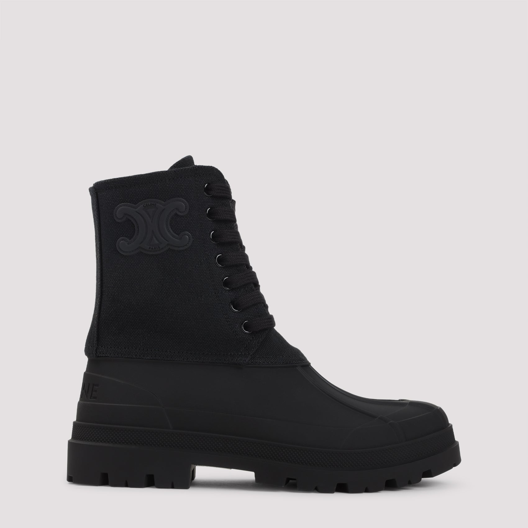 Black Canvas Ankle Boots