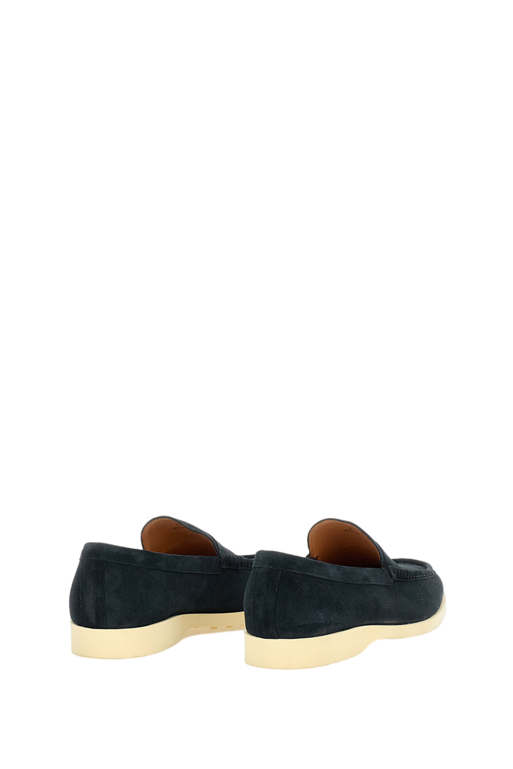 Debossed Monogram Blue Calfskin Suede Loafers