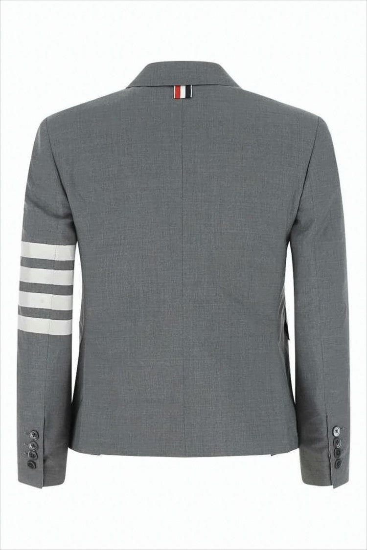 Cropped Tailored Jacket with Structured Silhouette and Signature Stripes