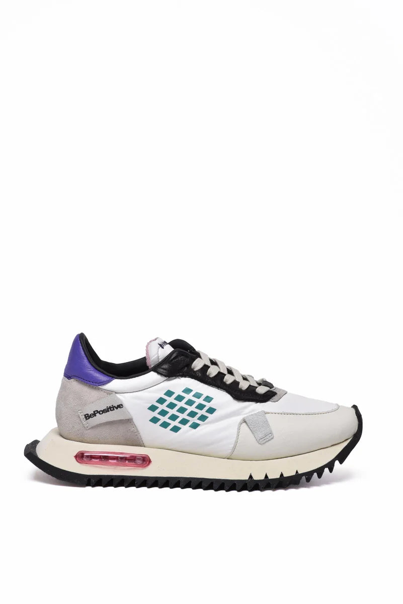 Leather/Polyester Sneakers - White