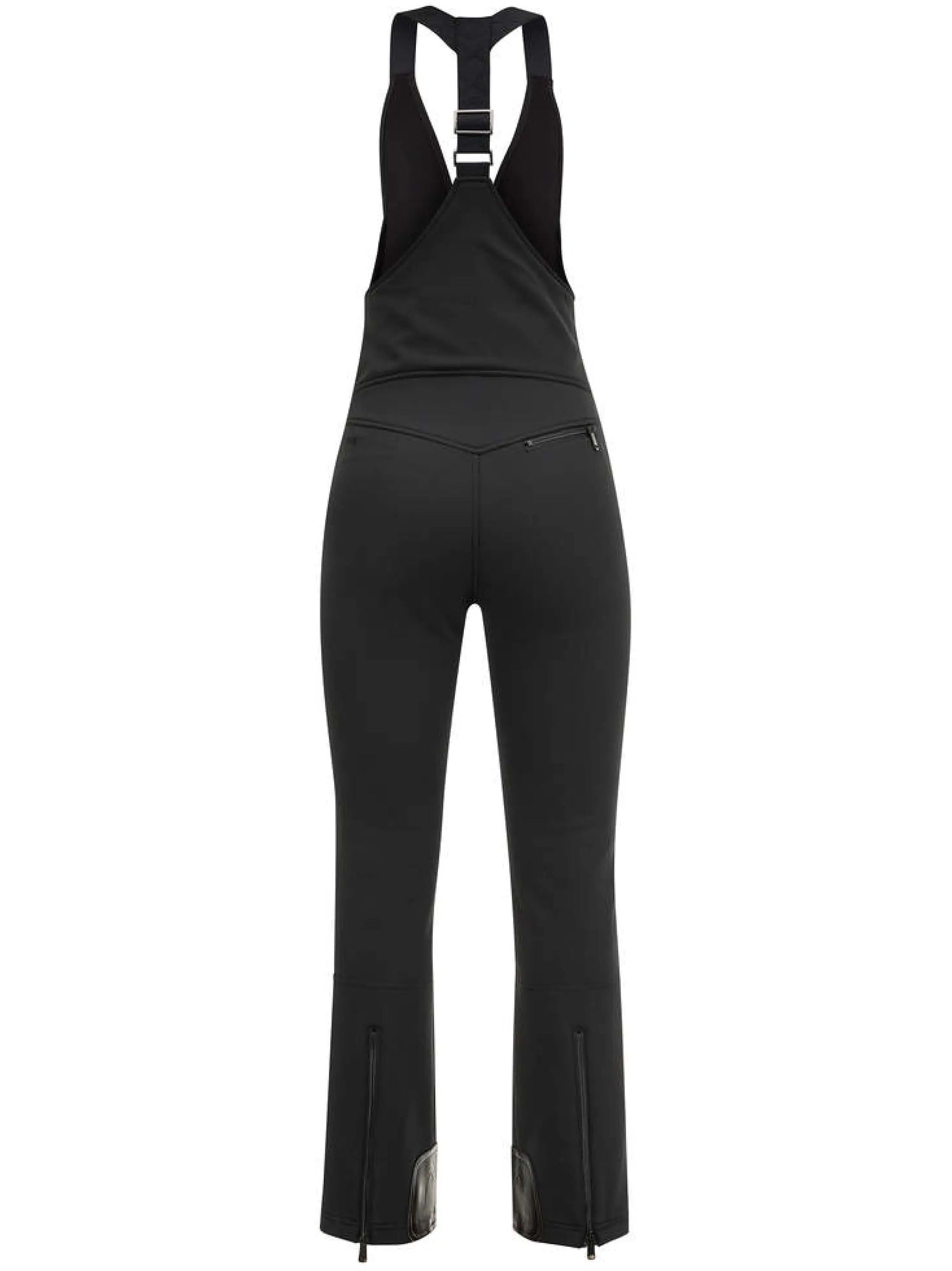 Black Jet Bib Fitted High Waist Pants