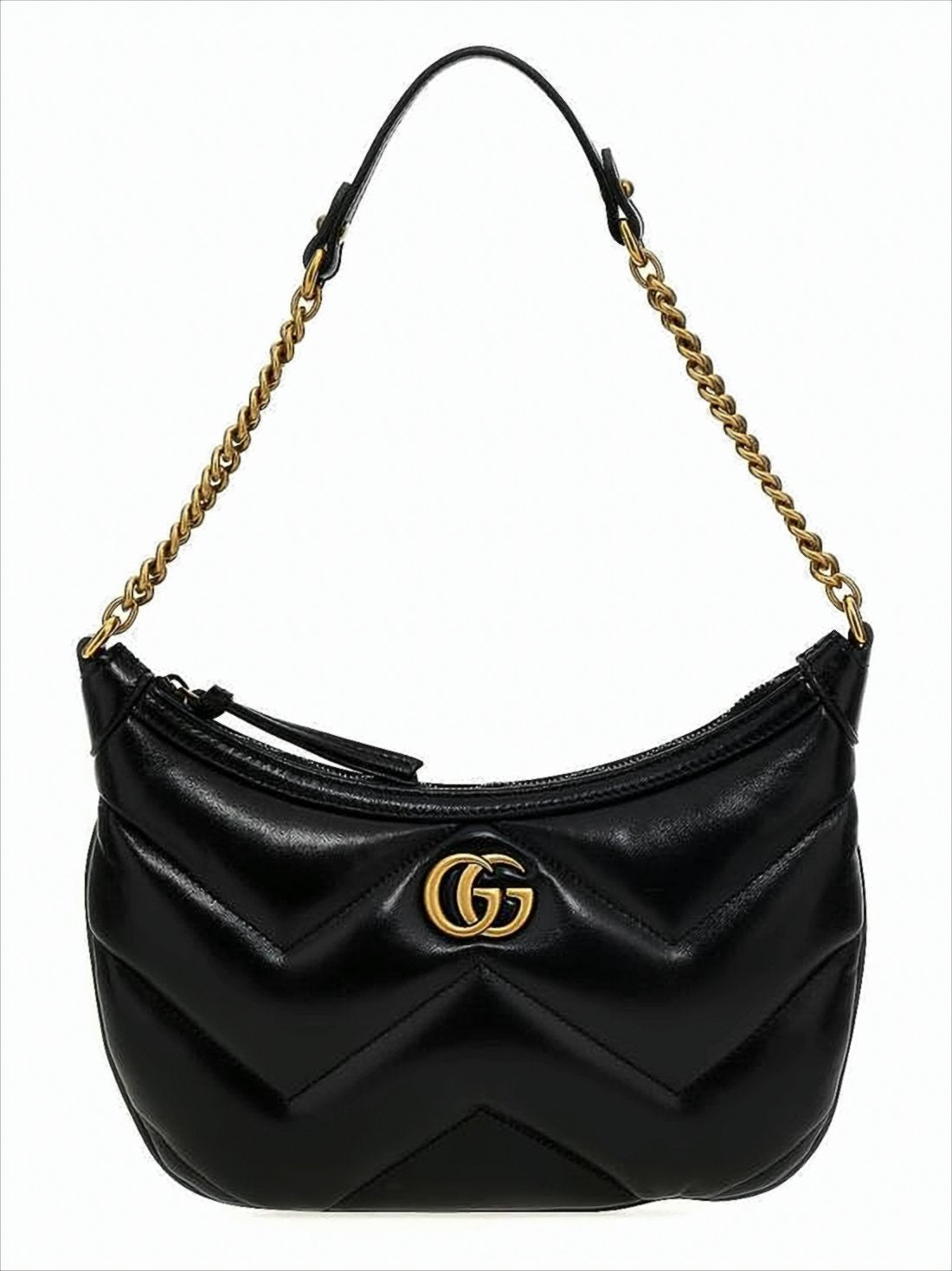 Chevron-Quilted Leather Shoulder Bag