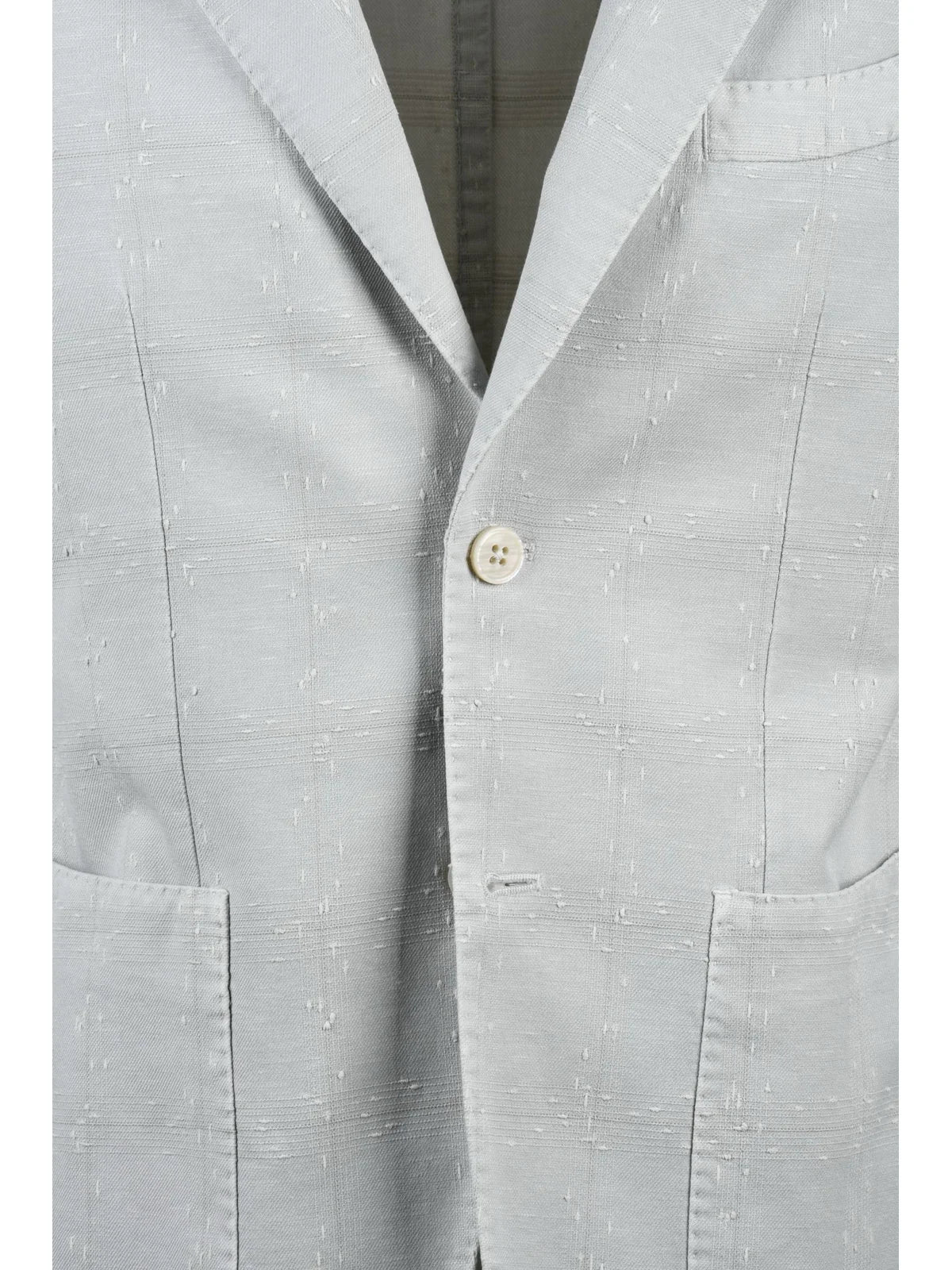 Light Grey Cotton Linen Polyamide Blazer Jacket