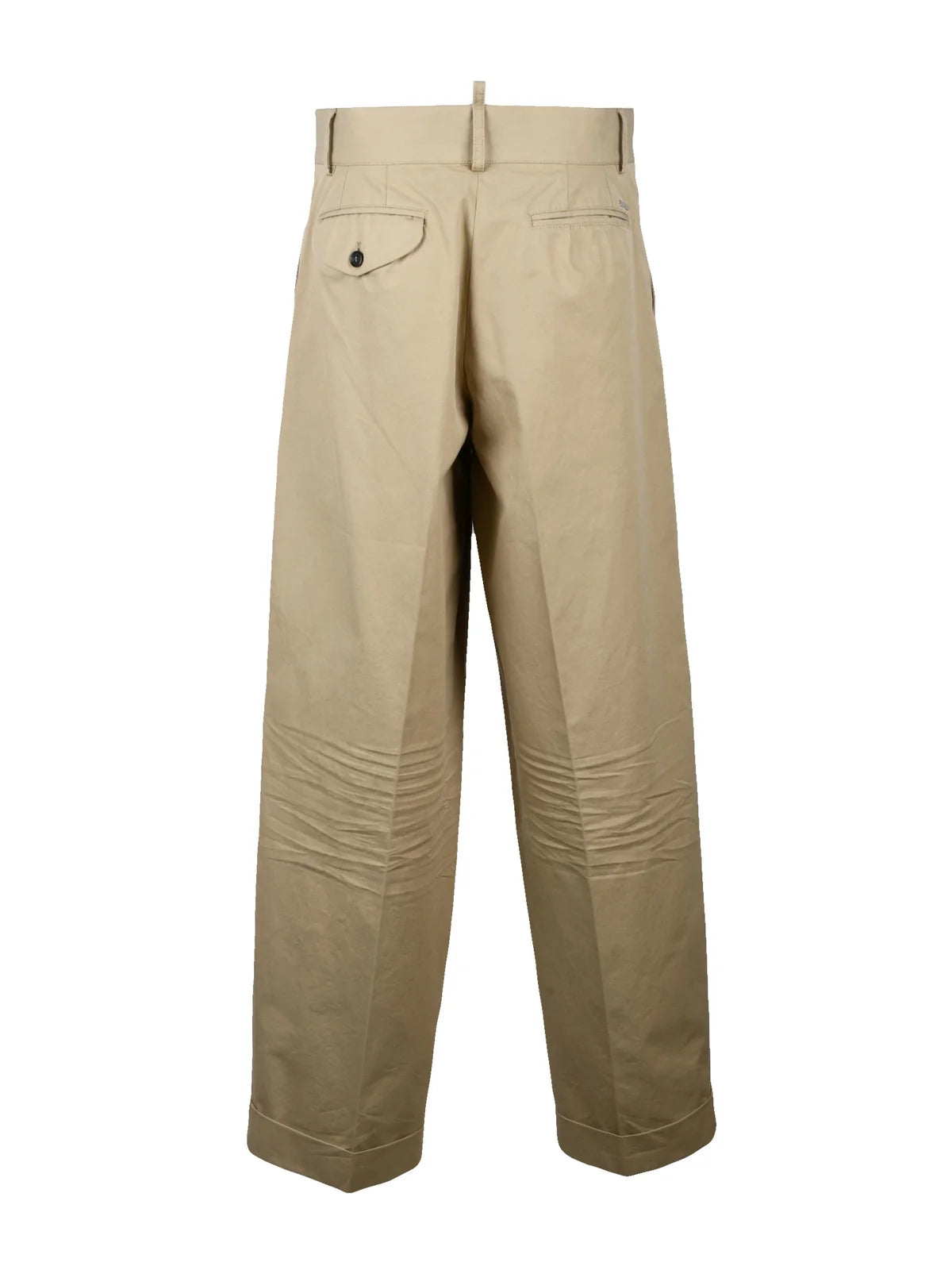High-Waisted Chino Trousers - Beige