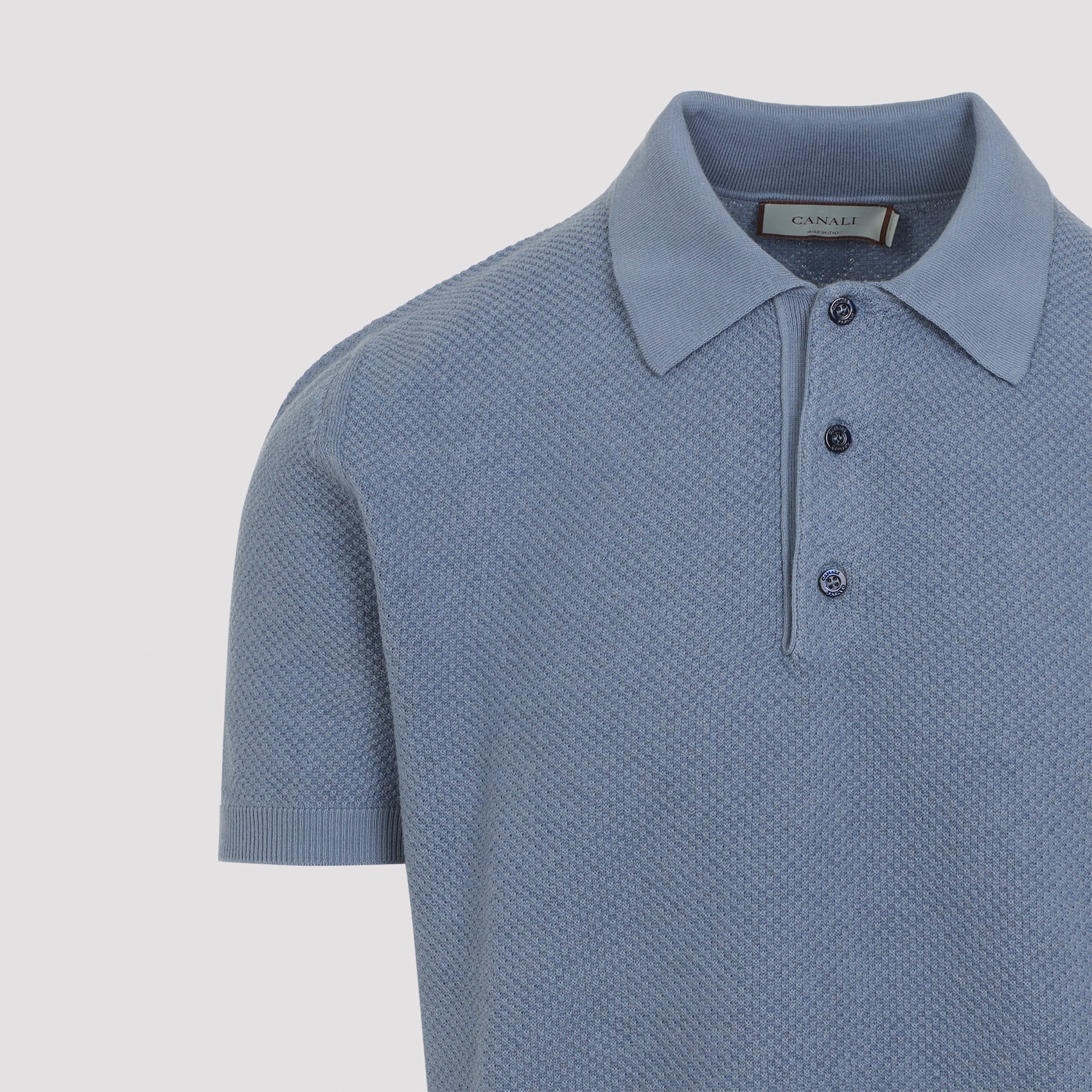 Textured Knit Polo Shirt with Classic Collar