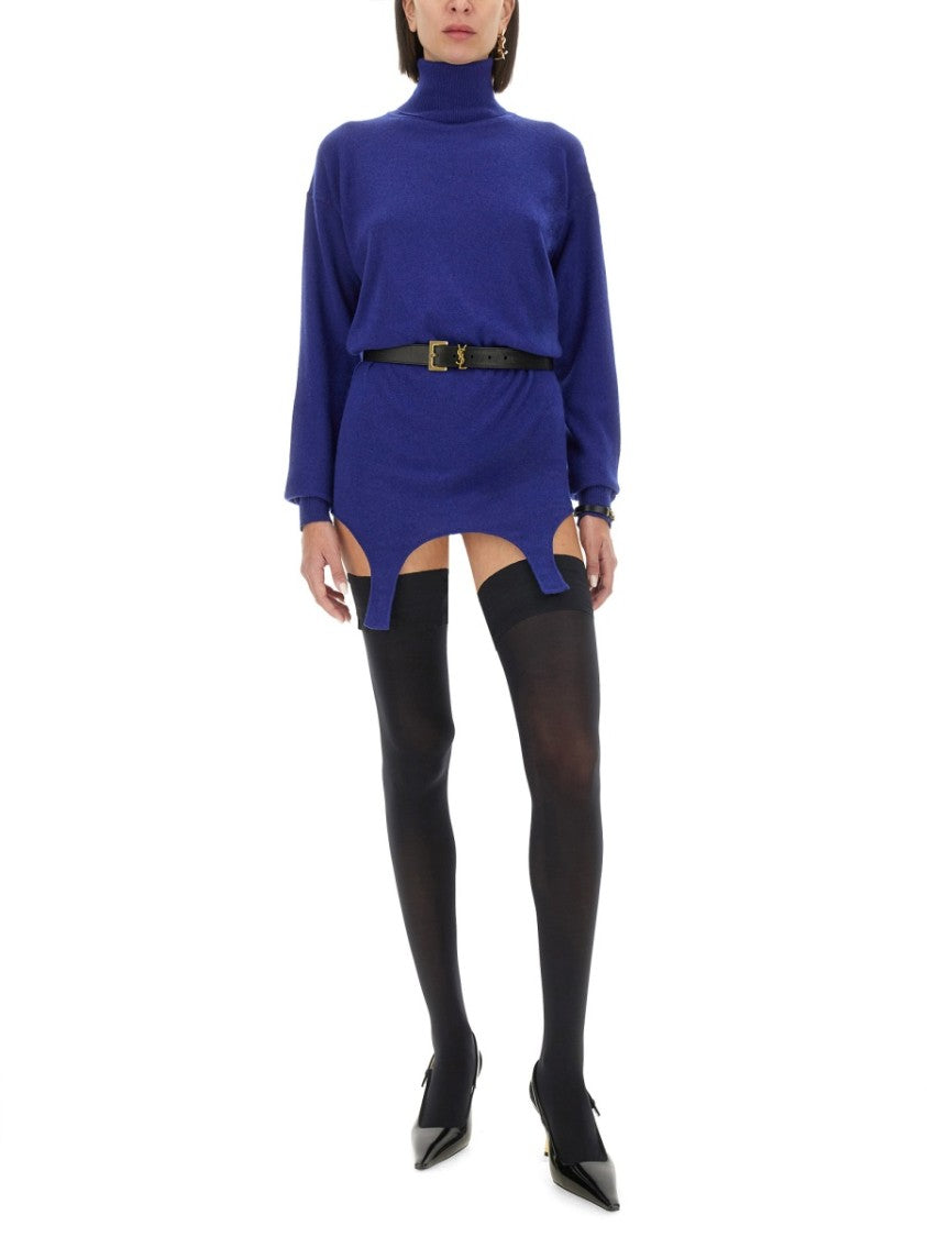High-Turtleneck Cashmere And Silk Pullover