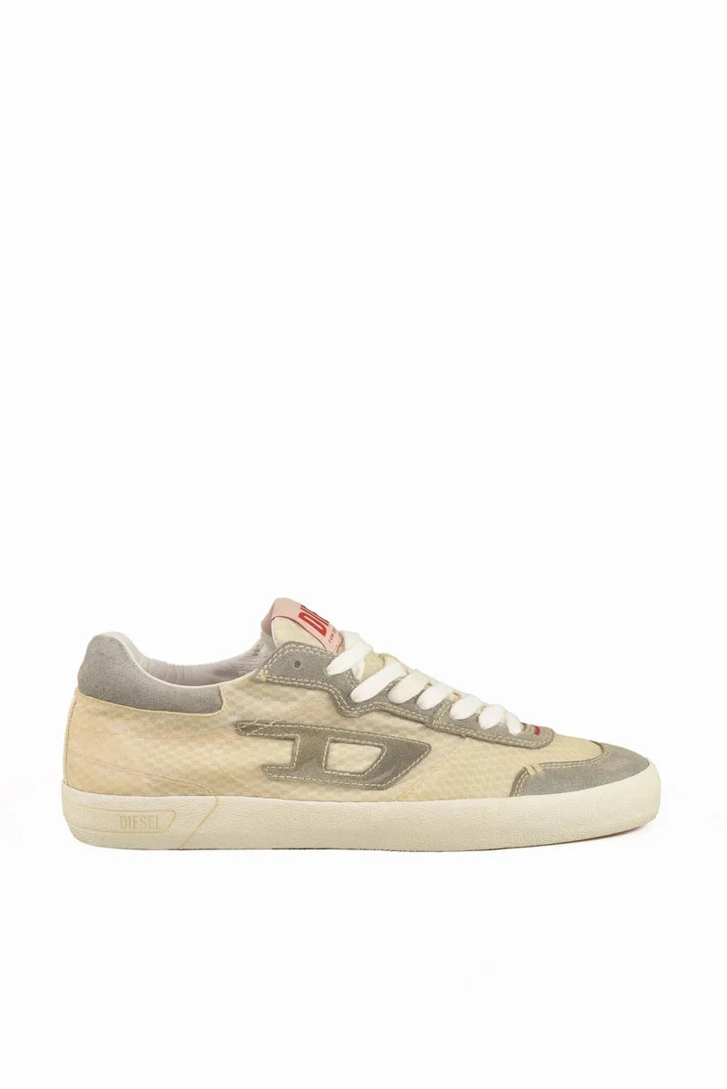 Fabric/Suede Sneakers - Grey/Beige